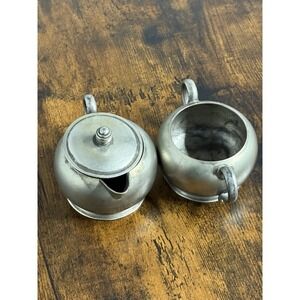 Mid-Century Cream & Sugar‎ KEYSTONEWARE Chrome Plated Vintage Metal Server Small